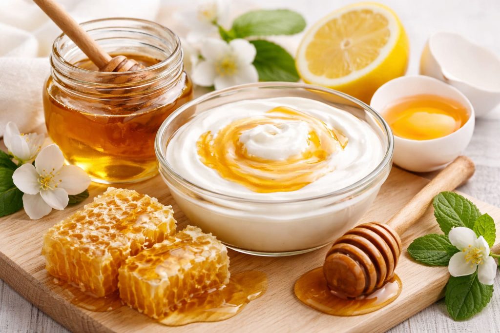 Honey and yogurt hair mask