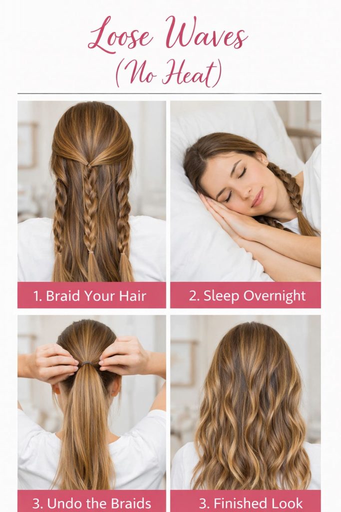 Loose Waves (No Heat) Hairstyle